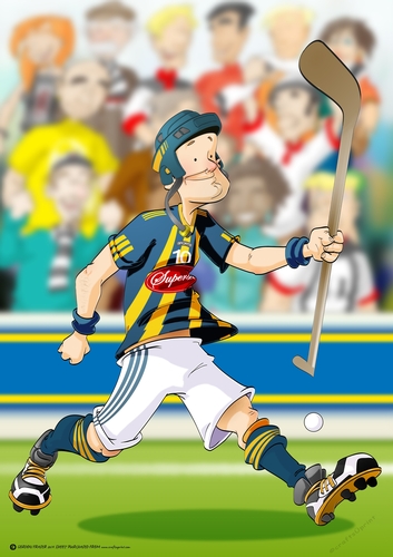 Hurling Dude Blue A4