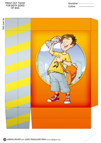 Newspaper Boy Yellow Mini Gift Bag