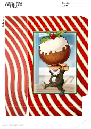  Christmas Pudding Mouse Mini Gift Bag