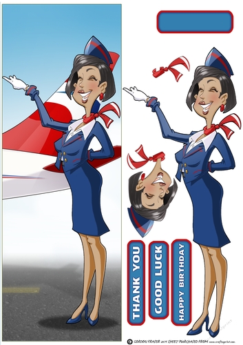 Air Hostess Blue and Red 2 Large DL