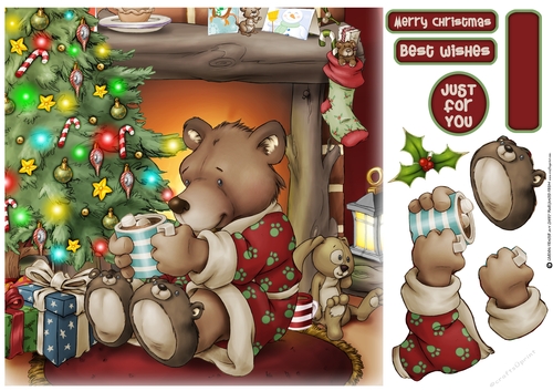 Christmas Bear 8x8 Quick Card