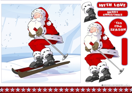Skiing Santa 7x7 Quick Card