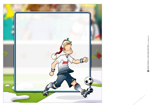 Football Dude White, Blue Fade Christmas 8x8 Insert