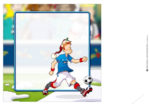 Football Dude Blue and White Christmas 8x8 Insert