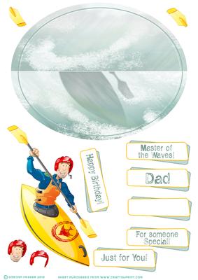 Canoe/kayak Dude Wobble Card.