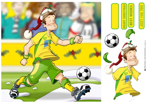 Football Dude Green and Yellow Christmas 8x8