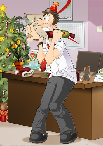Office Christmas Party Dude A4