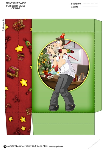 Office Christmas Party Dude Mini Gift Bag