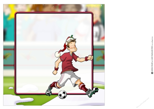 Football Dude Maroon and White Christmas 8x8 Quick Card Matching Insert