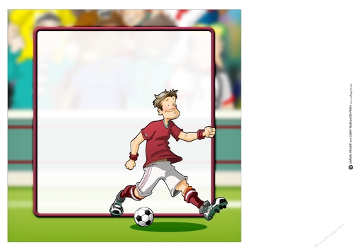 Football Dude Maroon and White 8x8 Quick Card Inserts