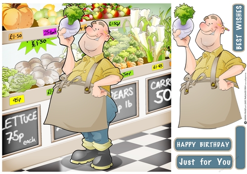 Greengrocer Dude 8x8 Quick Card