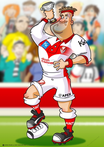 Rugby Dude: Saints White and Red A4