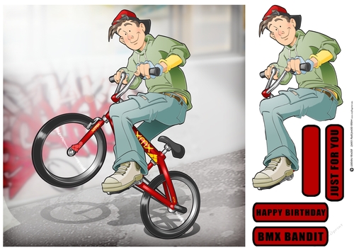 BMX Dude Red 8x8 Quick Card