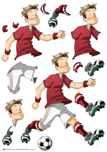 Football Dude Maroon and White Decoupage Sheet