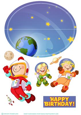 Space Kids Wobble Cards.