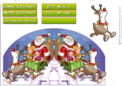 Santas Little Helpers Shaped Card.