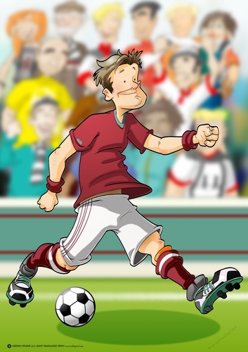 Football Dude Maroon and White A4