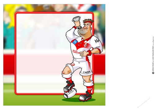 Rugby Dude: Saints White and Red 8x8 Quick Card
