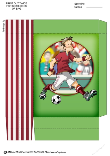 Football Dude Maroon and White Mini Gift Bag