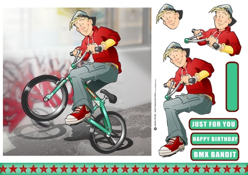 BMX Dude Aqua 7x7 Quick Card