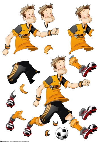 Football Dude Gold and Black Decoupage Sheet