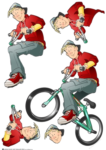 BMX Dude Aqua Decoupage Sheet