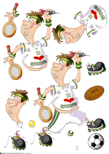 Super Sports Dude (White Kit) Decoupage Sheet