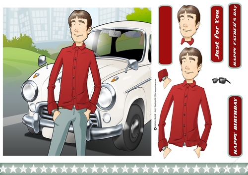 New Car Dude (White) 7x7 Quick Card