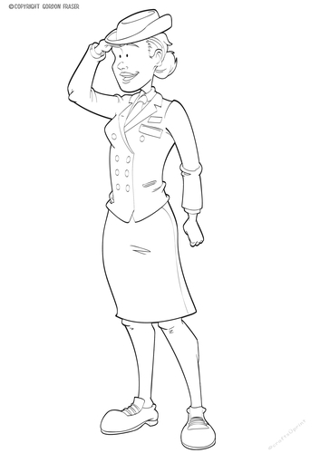 Navy Wren Lady Digital Stamp Sheet
