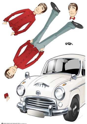 New Car Dude (White) Decoupage Sheet