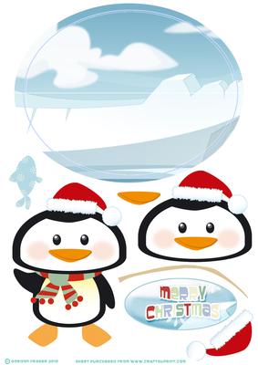 Christmas Penguin Ted Wobble Card.