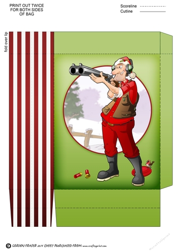 Christmas Clay Pigeon Shooting Dude Mini Gift Bag
