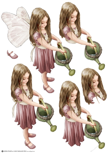 Forest Fairy Evie Dark Pink Decoupage Sheet
