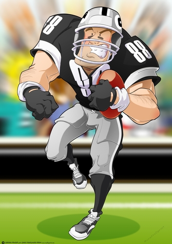 American Football Dude (Black and Silver) A4