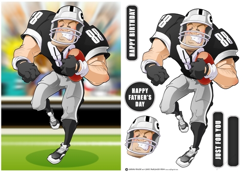 American Football Dude (Black and Silver) 