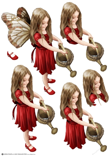 Forest Fairy Evie Red Decoupage Sheet