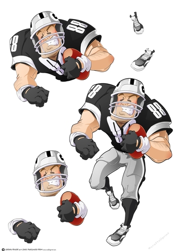 American Football Dude (Black and Silver) Decoupage Sheet
