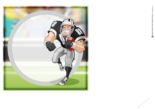 American Football Dude (Black and Silver) 7x7 Insert