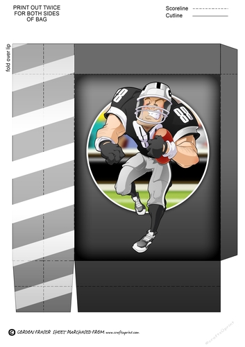 American Football Dude (Black and Silver) Mini Gift Bag