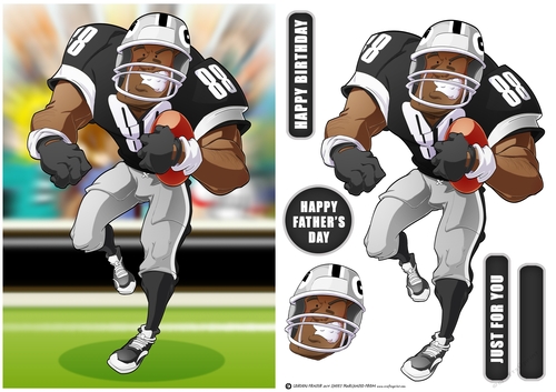 American Football Dude (Black and Silver) 2