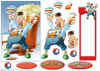 Beer, Cake and Birthday Dude! Quick Card.