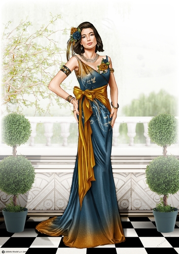 Art Deco Lady Cathy 4 Sheet mini Kit Blue