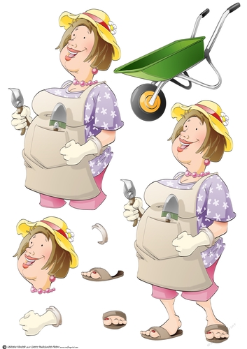Gardening Dudess 3 Decoupage Sheet