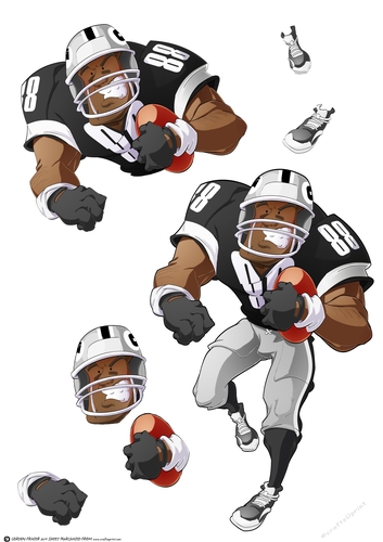 American Football Dude (Black and Silver) 2 Decoupage Sheet