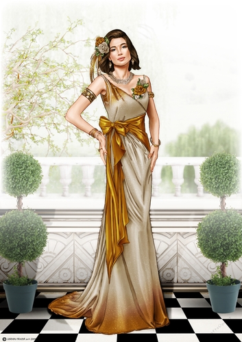 Art Deco Lady Cathy 4 A4 Cream