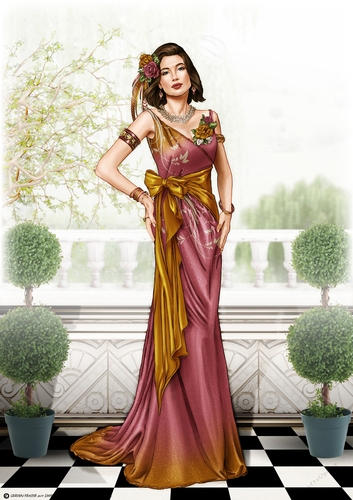 Art Deco Lady Cathy 4 A4 Dark Pink