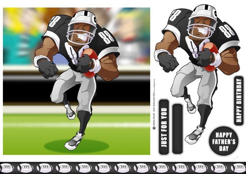 American Football Dude (Black and Silver) 2 7x7 Quick Card