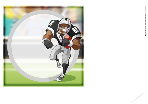 American Football Dude (Black and Silver) 2 7x7 Insert