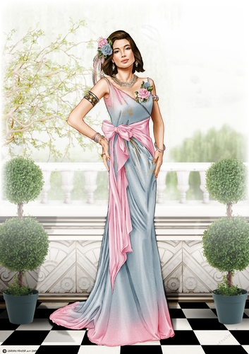 Art Deco Lady Cathy 4 A4 Light Blue