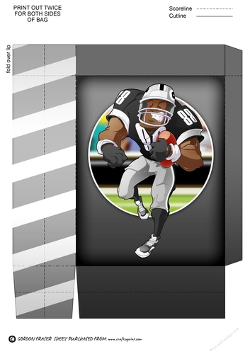American Football Dude (Black and Silver) 2 Mini Gift Bag